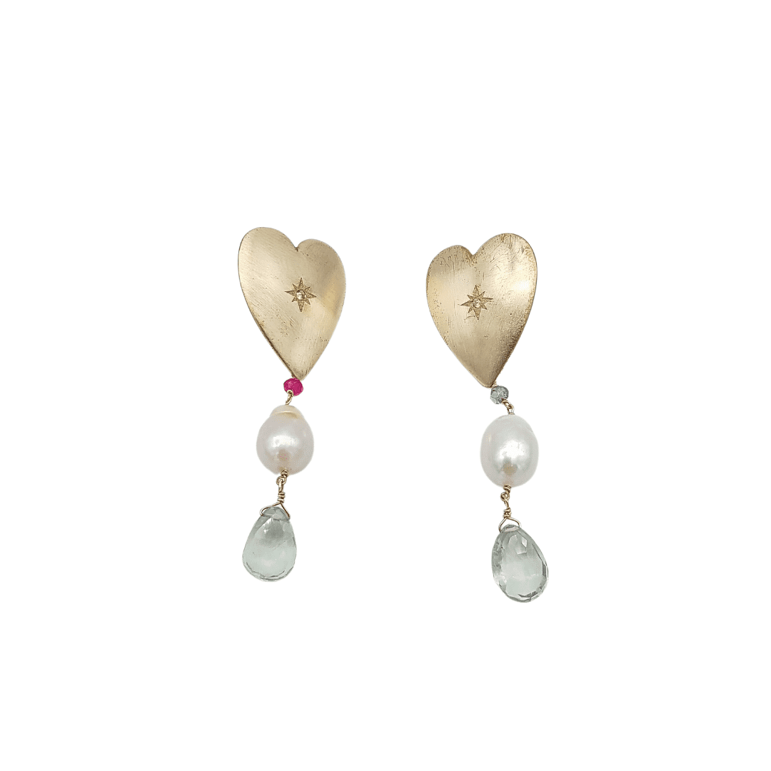 Orecchini "Cuore dei Venti" Perla&Prasiolite Tina Canzano Jewels