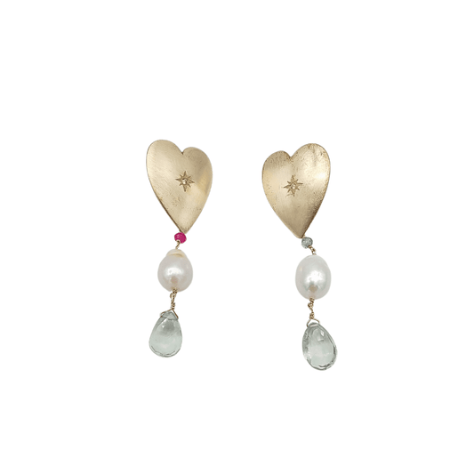 Orecchini "Cuore dei Venti" Perla&Prasiolite Tina Canzano Jewels