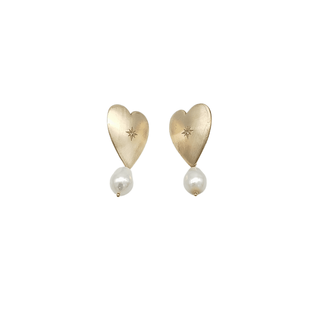 Orecchini "Cuore dei Venti" Bronzo& Perla Tina Canzano Jewels