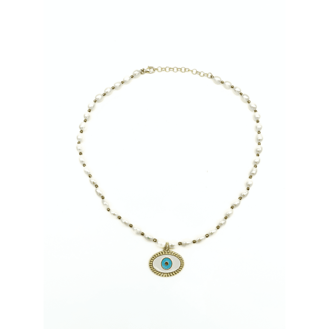 Choker "Terzo Occhio" Perle&Ematite Tina Canzano Jewels