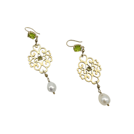 Orecchini "Artemisia" Perle&Peridoto Tina Canzano Jewels