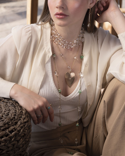 Filo Intelligente "Cristallo di Rocca & Crisoprasio" Tina Canzano Jewels