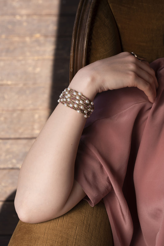 Bracciale "Multifili" Granato Tina Canzano Jewels