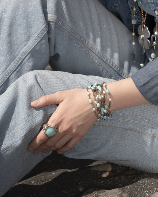 Bracciale "Multifili" Quarzo Verde Tina Canzano Jewels