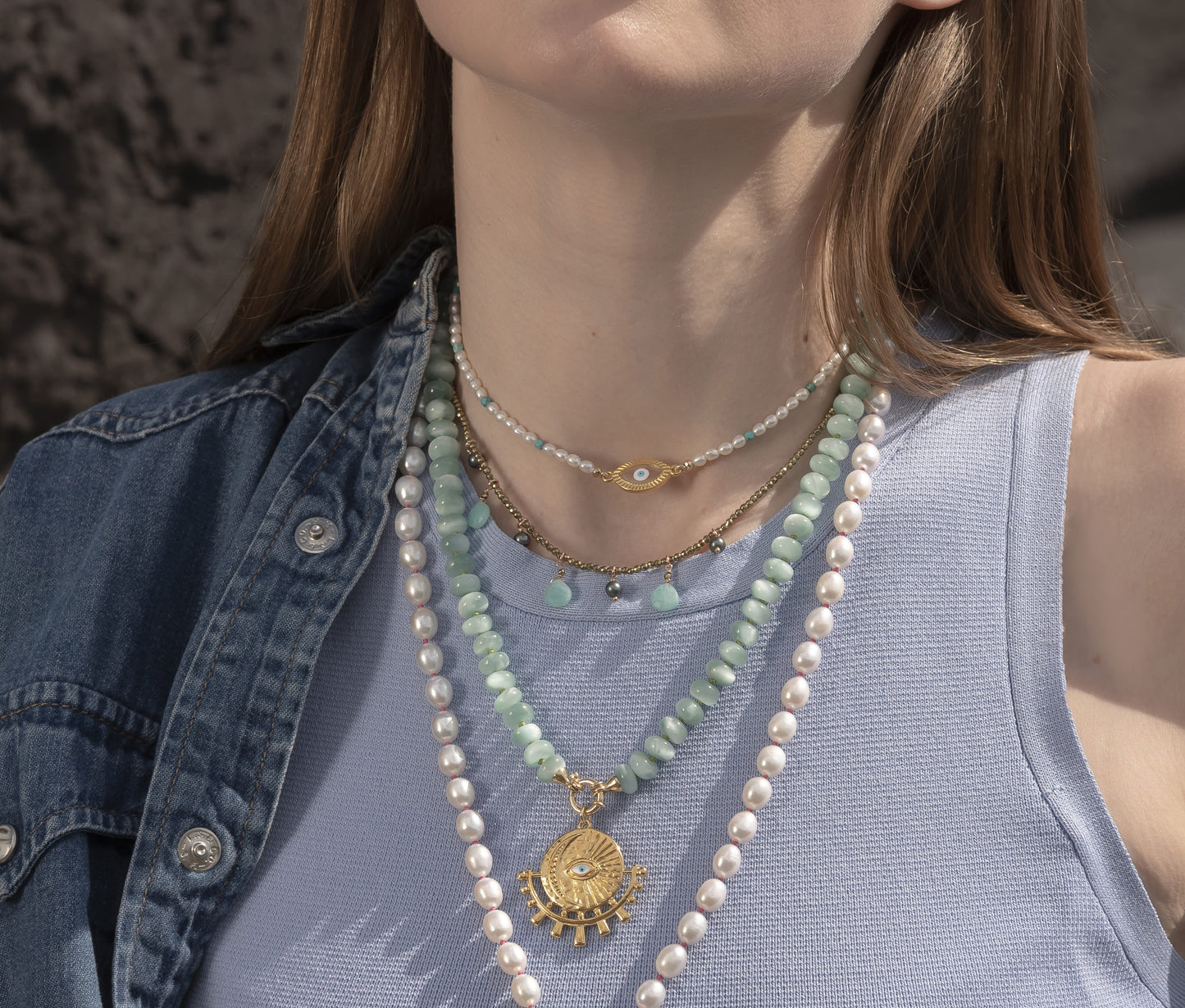 Collana "Terzo Occhio" Angelite Tina Canzano Jewels