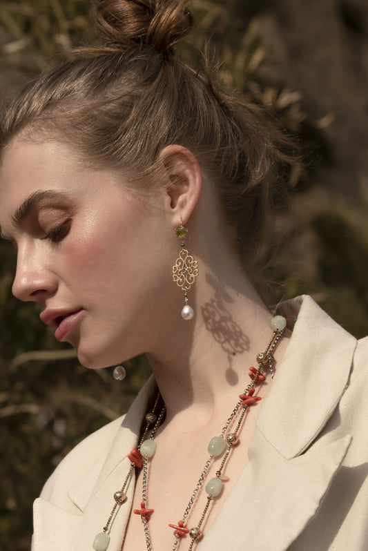 Orecchini "Artemisia" Perle&Peridoto Tina Canzano Jewels