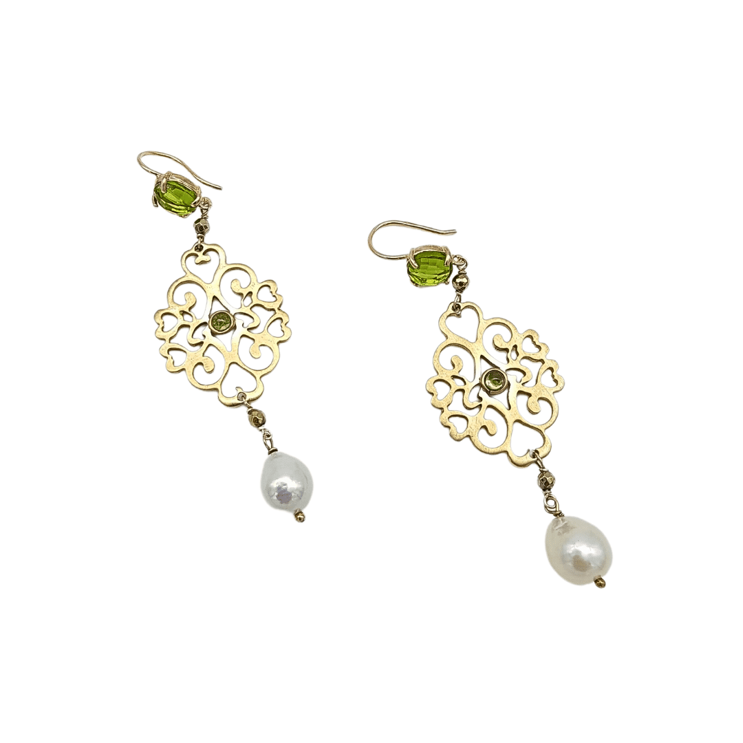 Orecchini "Artemisia" Perle&Peridoto Tina Canzano Jewels
