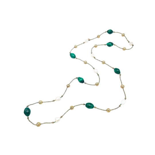 Filo Intelligente "Malachite & Perle Barocche" Tina Canzano Jewels